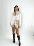 THELMA METALLIC SHORT GOLD