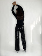 SHELBY SEQUIN CARGO PANTS BLACK