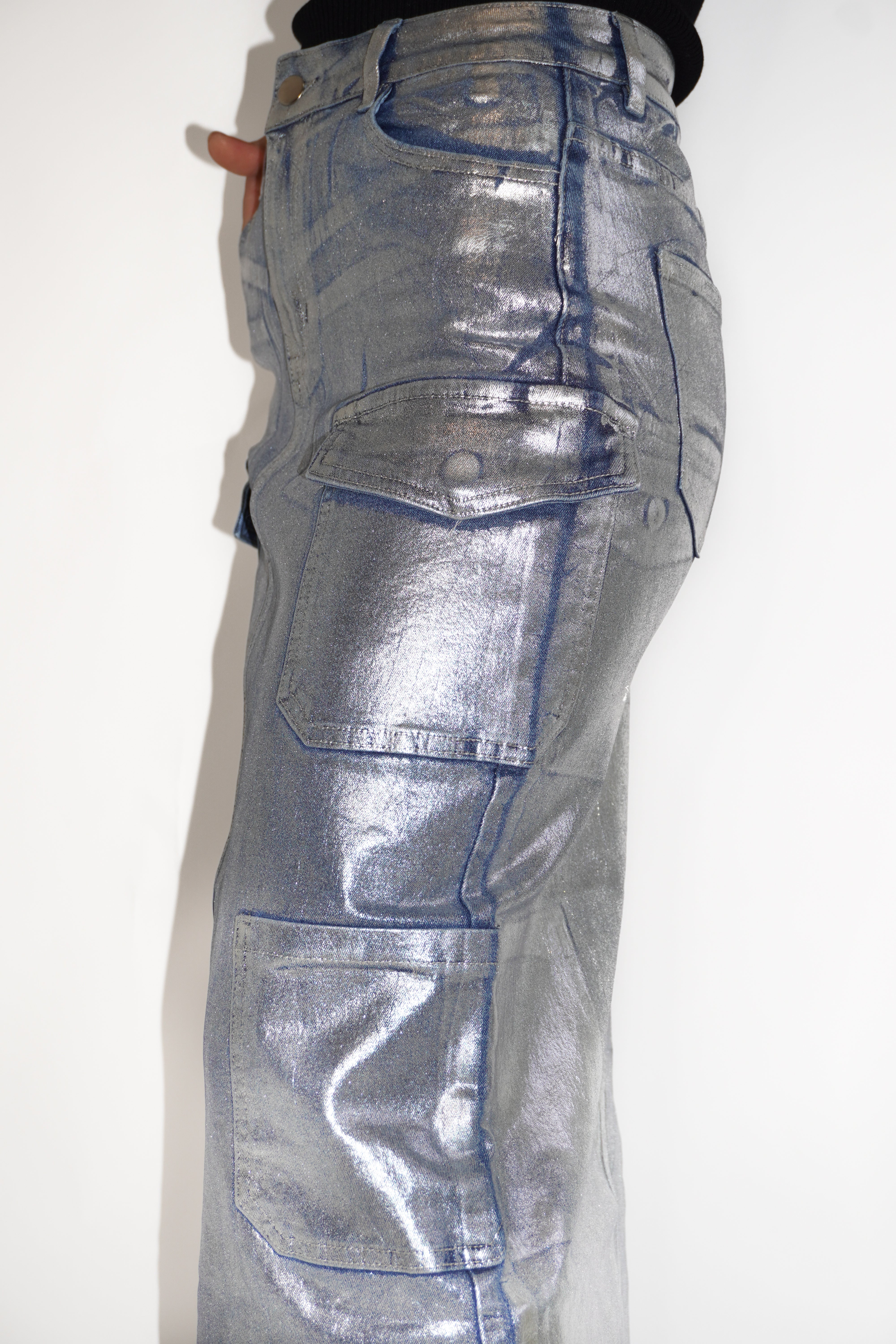 ELISE CARGO SKIRT - SILVER