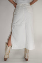 RACQUEL DENIM SKIRT  WHITE
