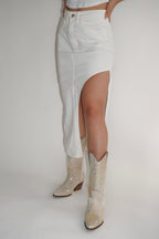RACQUEL DENIM SKIRT  WHITE