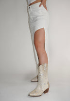 RACQUEL DENIM SKIRT  WHITE